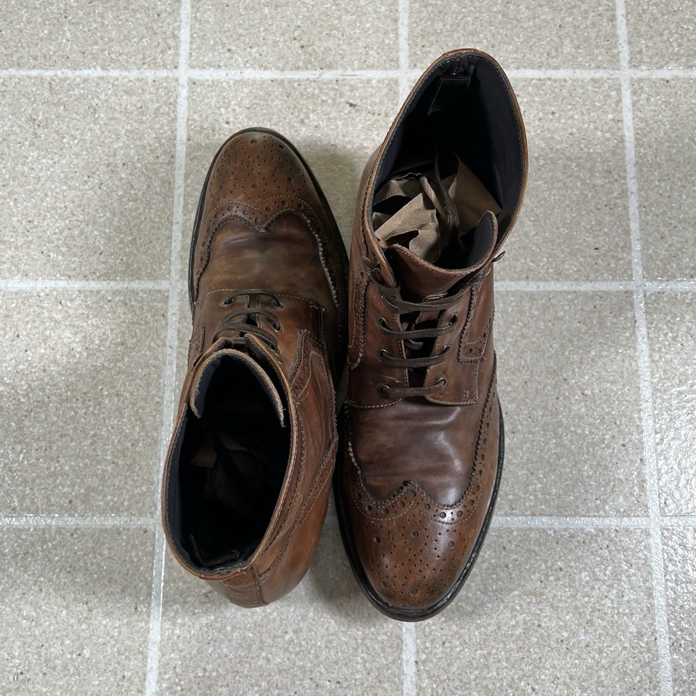 To Boot New York Adam Derrick Mens Boots Size 8 Brown Leather Lace Up Wingtip - Picture 6 of 8